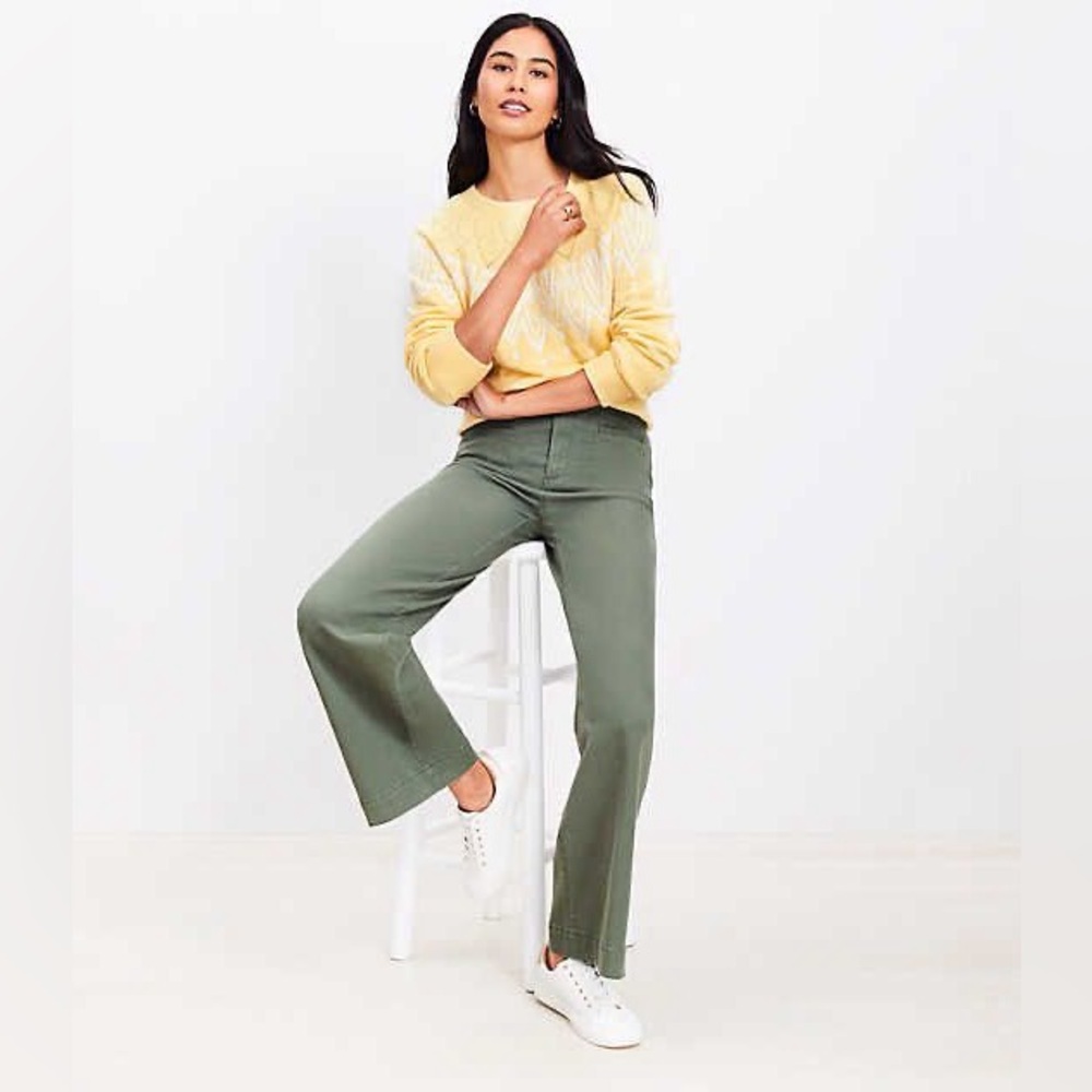 LOFT Palmer Wide Leg Pants in Sage